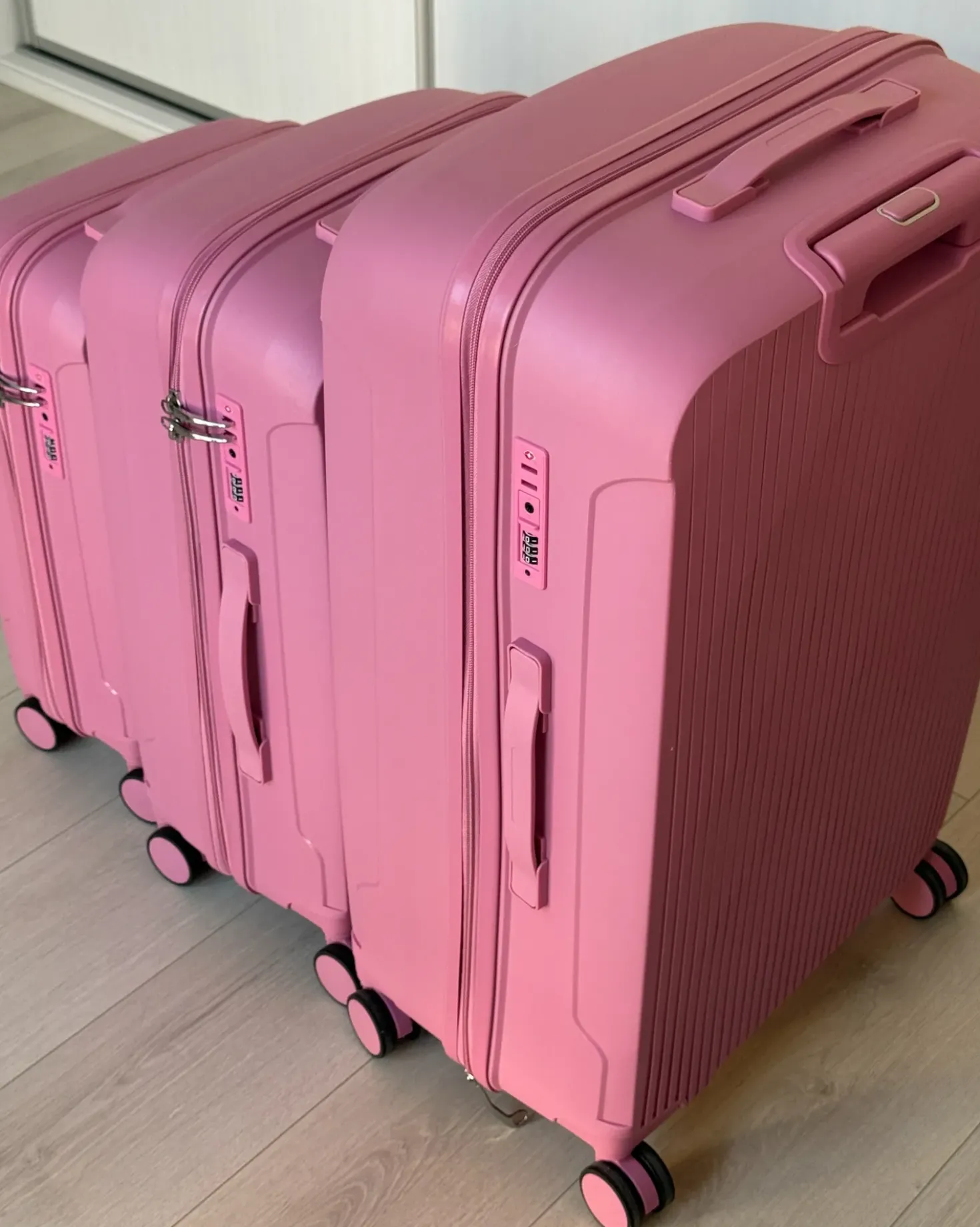 Set di 3 valigie rigide TONSAI Rosa