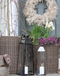 Set di 2 vasi da fiori in vimini BITOLA Rattan sintetico (PE) 40/48 cm Marrone
