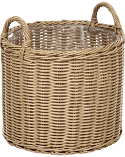 Set di 3 vasi da fiori in vimini PENDULA Rattan sintetico (PE) 33/37/45 cm Naturale