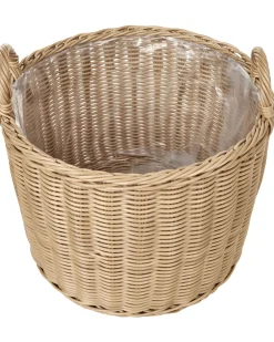Set di 3 vasi da fiori in vimini PENDULA Rattan sintetico (PE) 33/37/45 cm Naturale