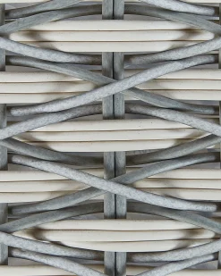 Set di 3 vasi da fiori in vimini GEFIRA Rattan sintetico (PE) 31/39/49 cm Grigio