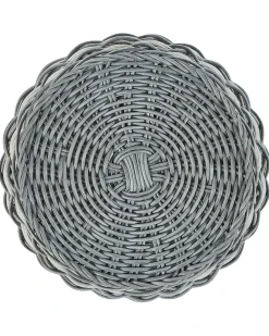 Set di 3 vasi da fiori in vimini GEFIRA Rattan sintetico (PE) 31/39/49 cm Grigio