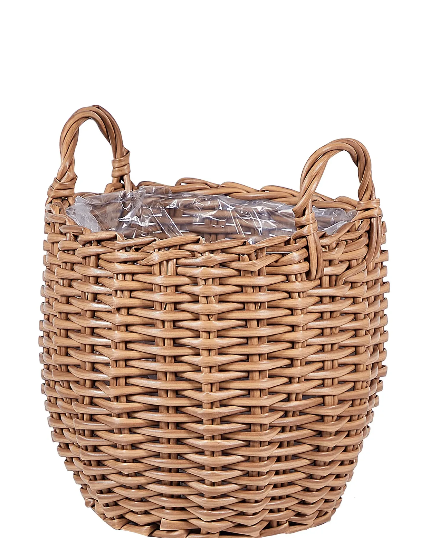 Set di 3 vasi da fiori in vimini AUCUBA 26/34/44 cm Marrone chiaro