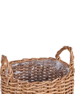 Set di 3 vasi da fiori in vimini AUCUBA 26/34/44 cm Marrone chiaro