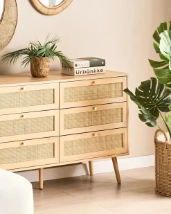 Set di 3 vasi da fiori in vimini PENDULA Rattan sintetico (PE) 33/37/45 cm Naturale