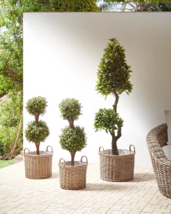 Set di 3 vasi da fiori in vimini PENDULA Rattan sintetico (PE) 33/37/45 cm Naturale