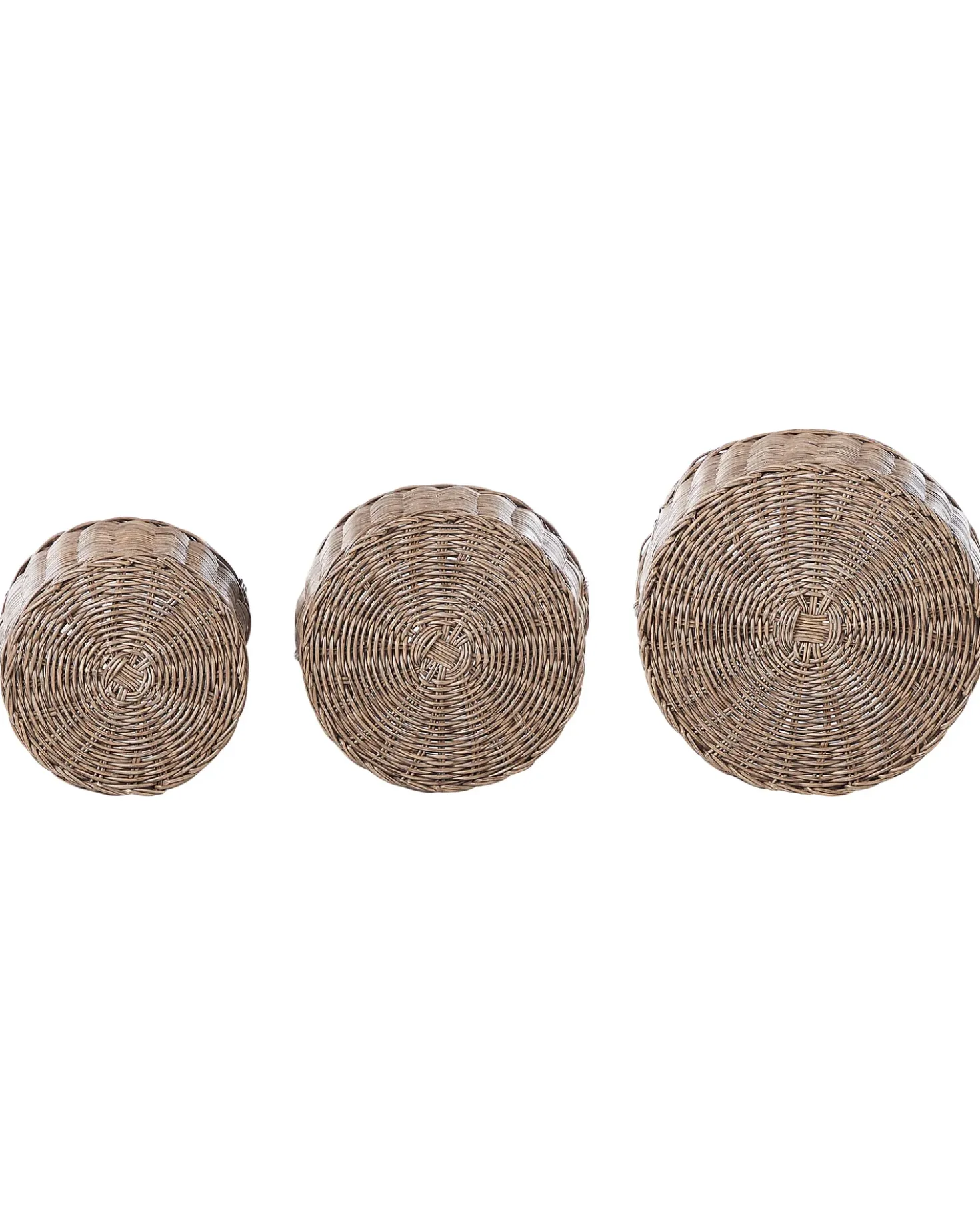 Set di 3 vasi da fiori in vimini PENDULA Rattan sintetico (PE) 33/37/45 cm Naturale
