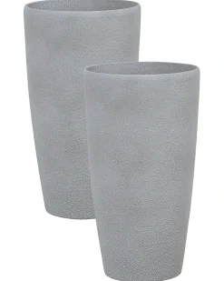Set di 2 vasi per piante ABDERA 31 cm Grigio