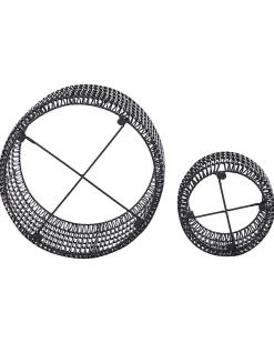 Set di 2 vasi per piante BRODIEA Rattan sintetico (PE) 26/45 cm Nero