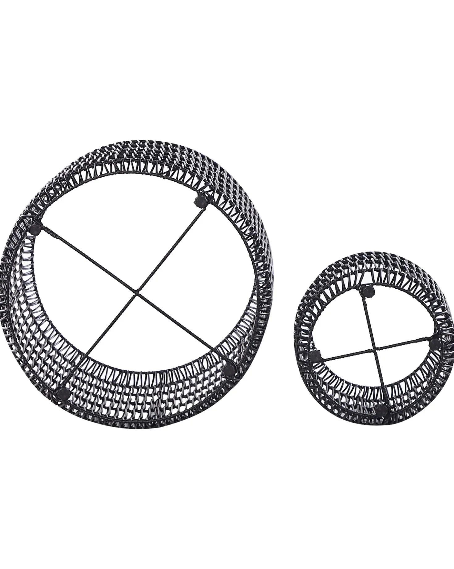 Set di 2 vasi per piante BRODIEA Rattan sintetico (PE) 26/45 cm Nero