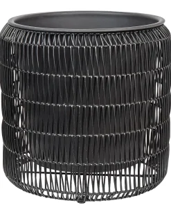 Set di 2 vasi per piante BRODIEA Rattan sintetico (PE) 26/45 cm Nero