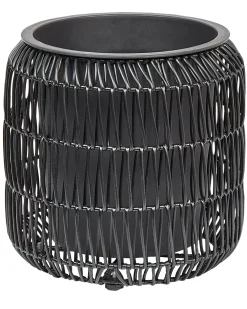 Set di 2 vasi per piante BRODIEA Rattan sintetico (PE) 26/45 cm Nero