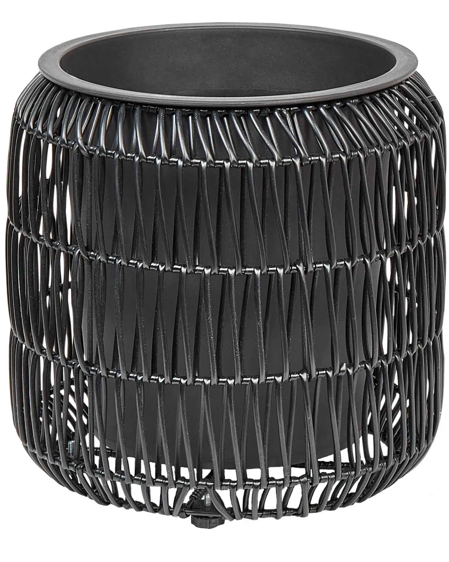 Set di 2 vasi per piante BRODIEA Rattan sintetico (PE) 26/45 cm Nero