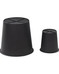 Set di 2 vasi per piante BRODIEA Rattan sintetico (PE) 26/45 cm Nero