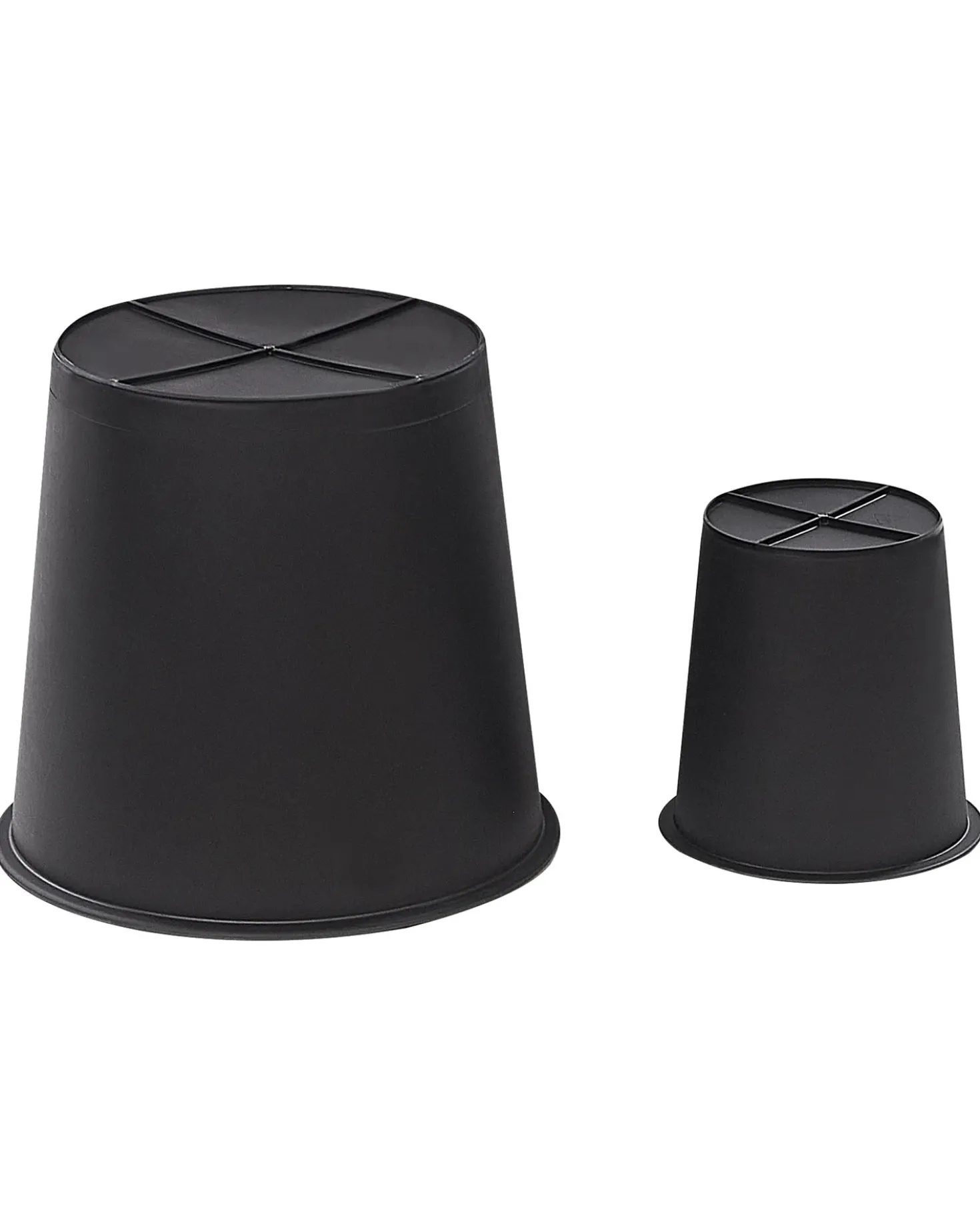 Set di 2 vasi per piante BRODIEA Rattan sintetico (PE) 26/45 cm Nero