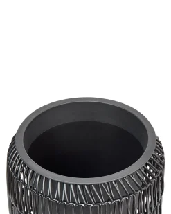 Set di 2 vasi per piante BRODIEA Rattan sintetico (PE) 26/45 cm Nero