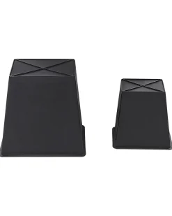 Set di 2 vasi per piante BERBERIS Rattan sintetico (PE) 34/45 cm Nero