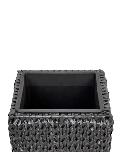Set di 2 vasi per piante BERBERIS Rattan sintetico (PE) 34/45 cm Nero