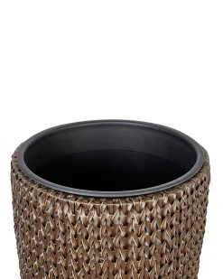 Set di 2 vasi per piante CEDRUS Rattan sintetico (PE) 37/45 cm Marrone