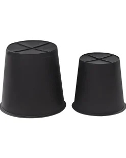 Set di 2 vasi per piante CEDRUS Rattan sintetico (PE) 37/45 cm Marrone