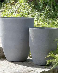 Set di 2 vasi per piante CROTON 43 cm Grigio
