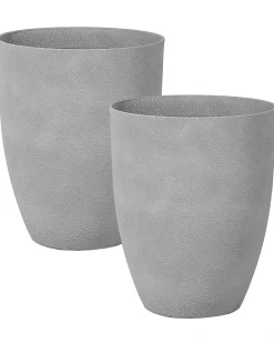 Set di 2 vasi per piante CROTON 43 cm Grigio