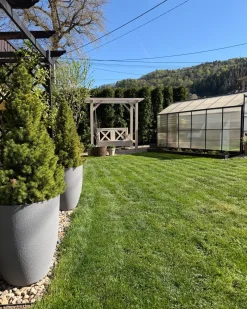 Set di 2 vasi per piante CROTON 43 cm Grigio