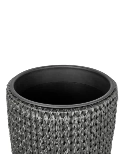 Set di 2 vasi per piante CEDRUS Rattan sintetico (PE) 37/45 cm Nero