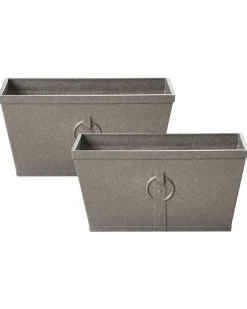 Set di 2 vasi per piante PORIA 60 cm Grigio