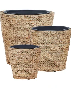 Set di 3 vasi per piante PLAKA Giacinto d'acqua 29/37/49 cm Naturale