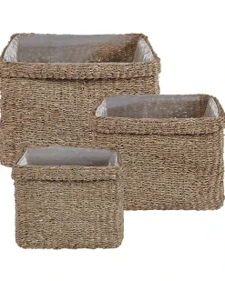 Set di 3 vasi per piante RIVULINE Alghe marine 23/27/30 cm Naturale
