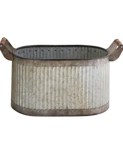Set di 2 vasi per piante TULIPE Metallo 31/41 cm Grigio