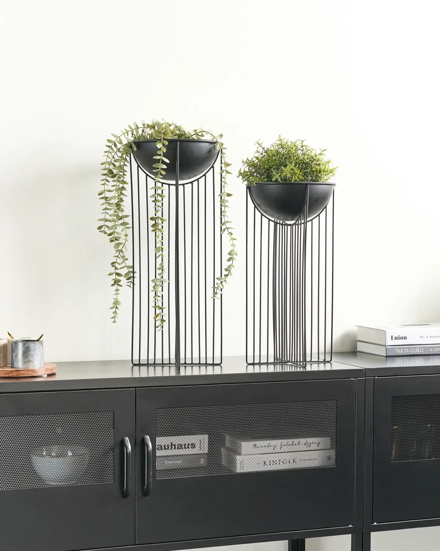 Set di 2 vasi rialzati per piante FICARIA Metallo 22 cm Nero