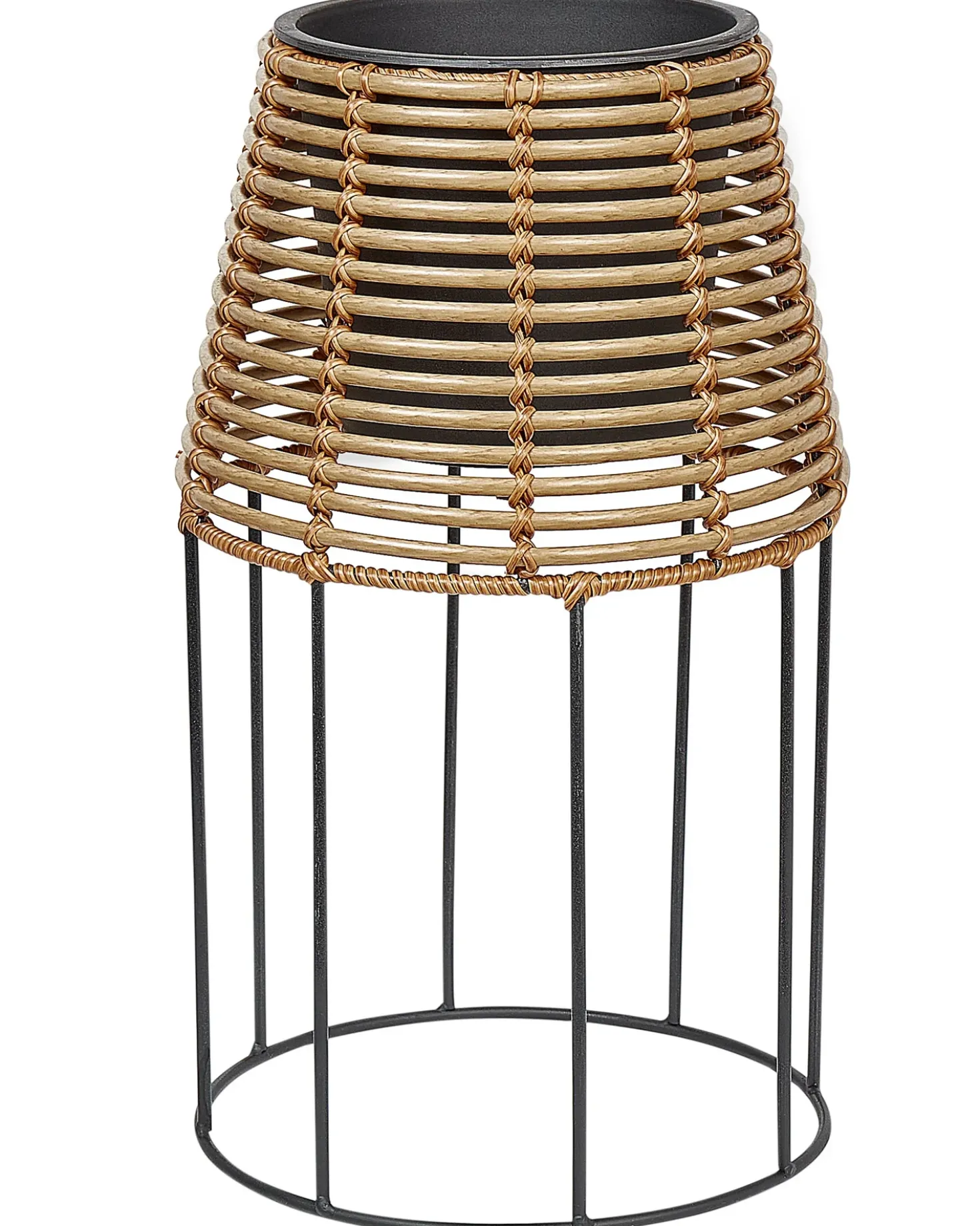 Set di 2 vasi rialzati per piante BORAGO Rattan sintetico (PE) 20/21 cm Naturale