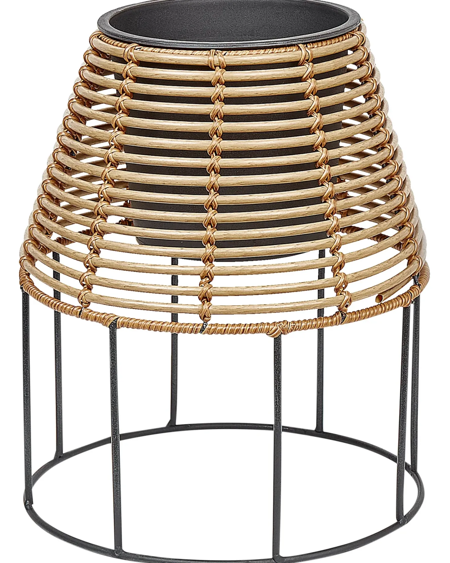 Set di 2 vasi rialzati per piante BORAGO Rattan sintetico (PE) 20/21 cm Naturale