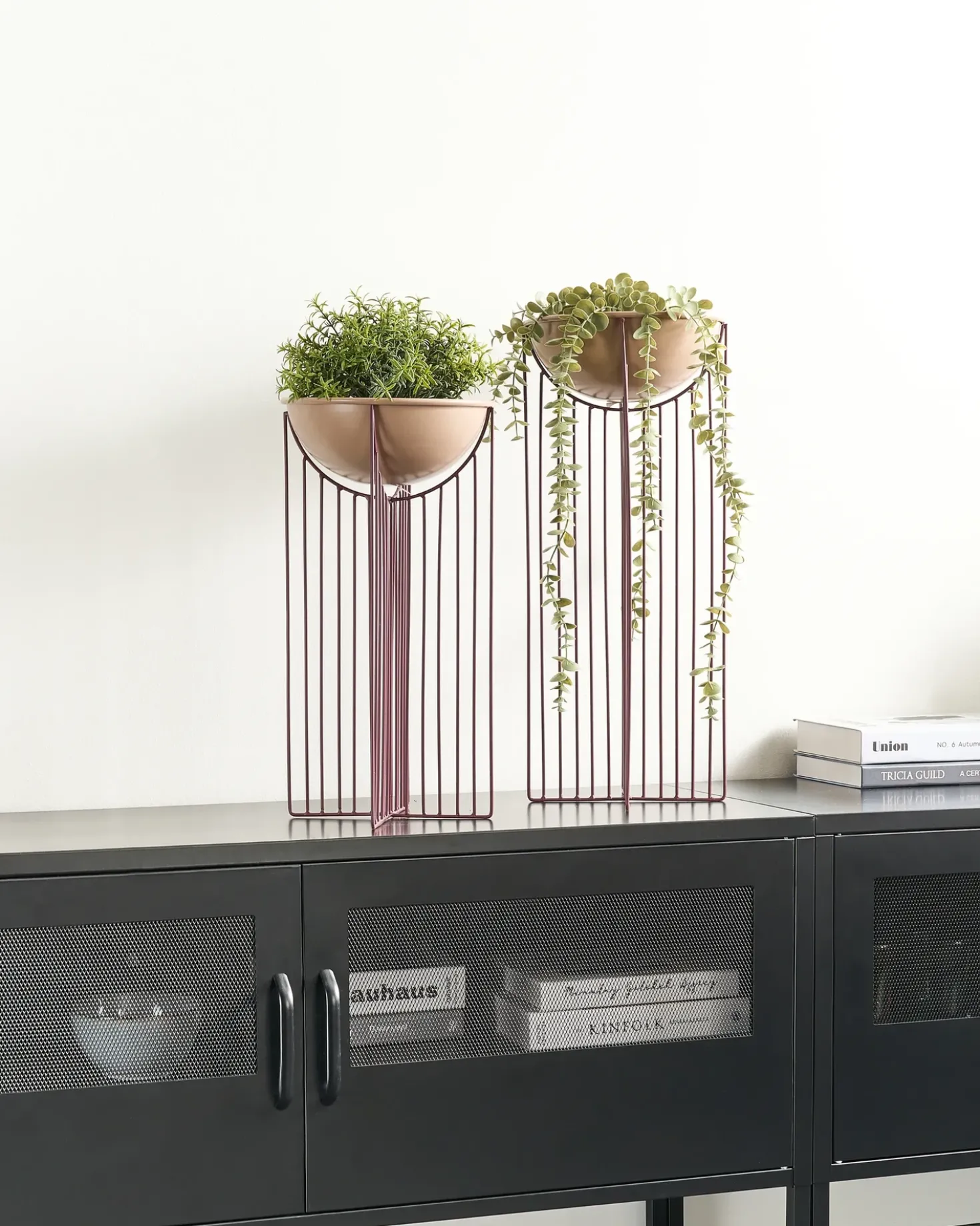 Set di 2 vasi rialzati per piante FICARIA Metallo 22 cm Rosa
