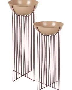 Set di 2 vasi rialzati per piante FICARIA Metallo 22 cm Rosa