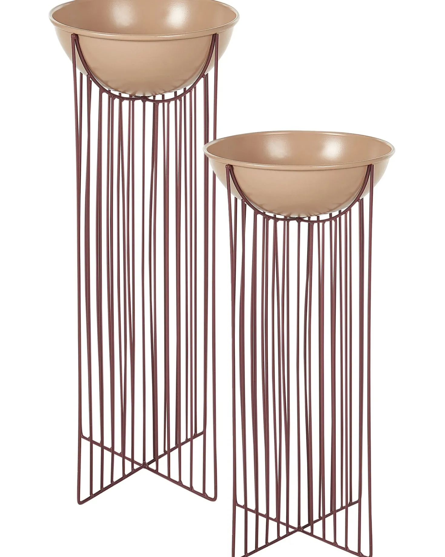 Set di 2 vasi rialzati per piante FICARIA Metallo 22 cm Rosa