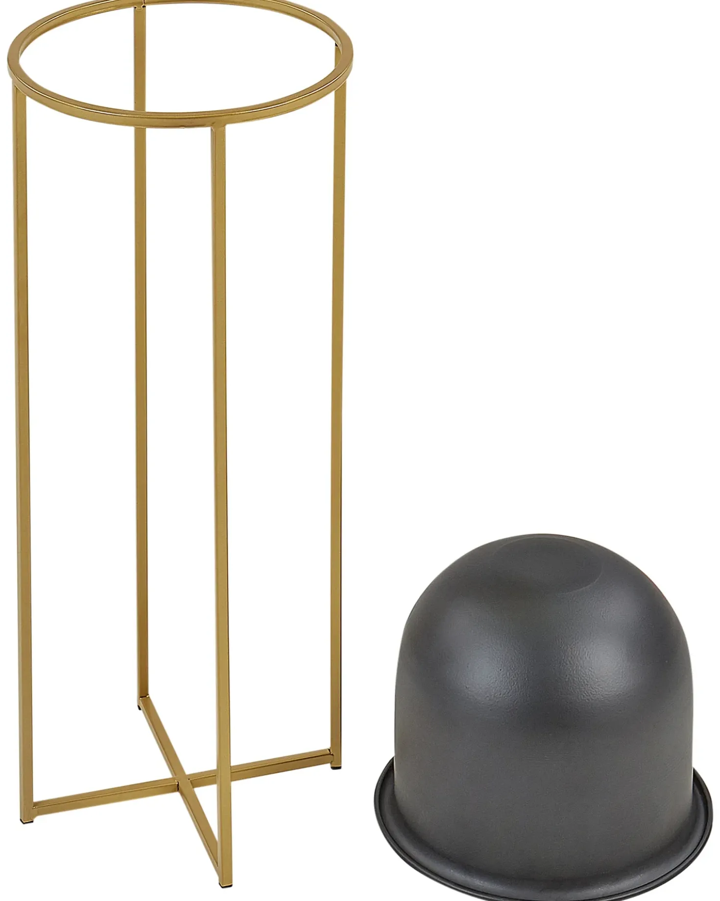 Set di 2 vasi rialzati per piante THUJA Metallo 21 cm Nero
