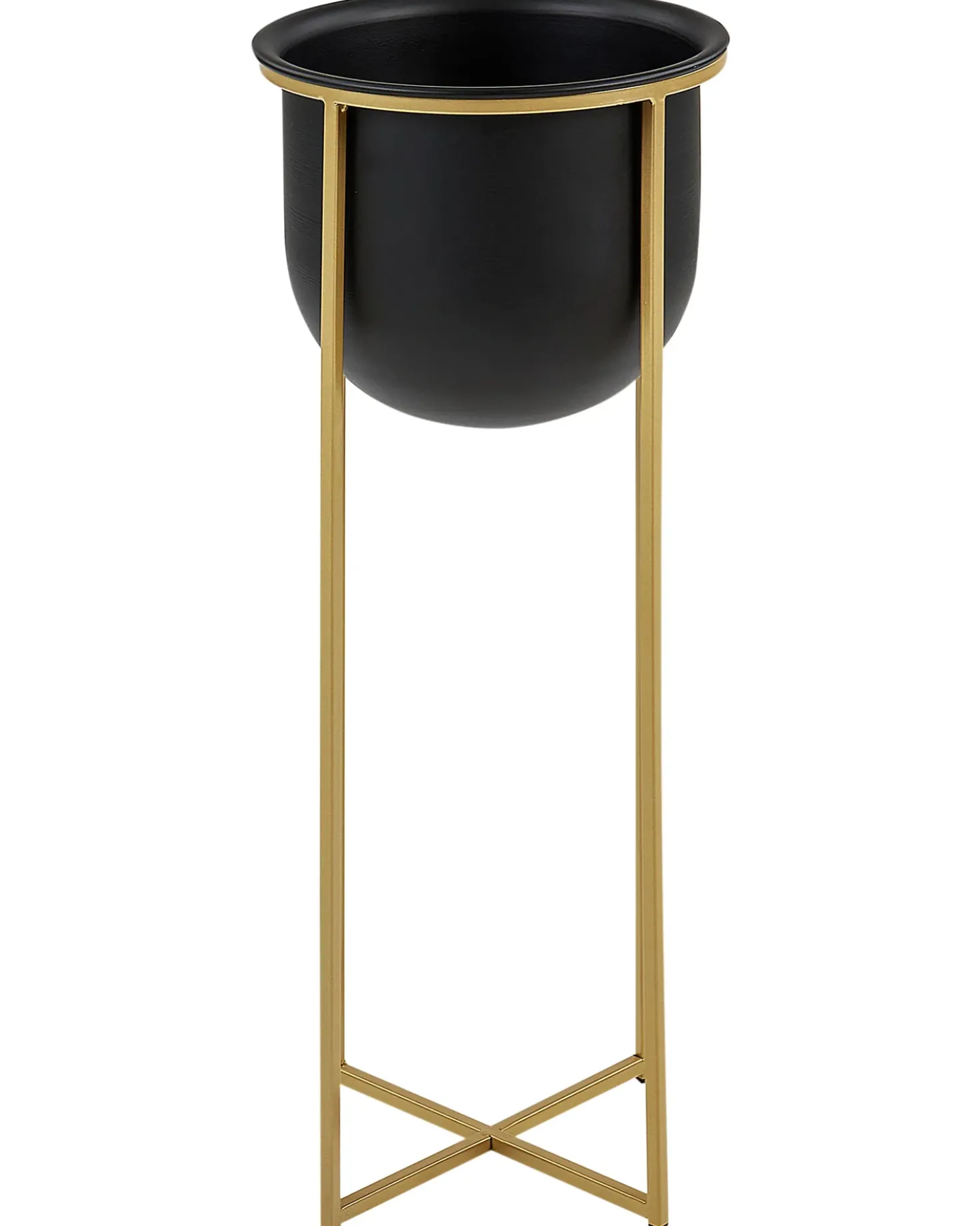 Set di 2 vasi rialzati per piante THUJA Metallo 21 cm Nero