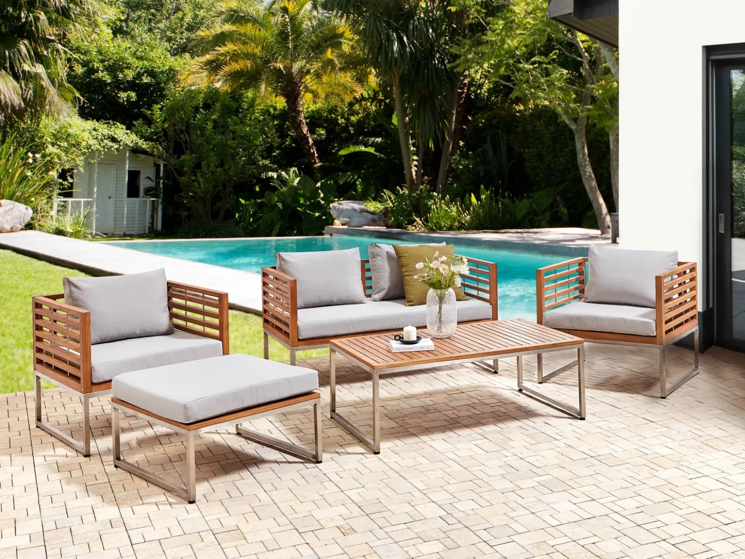 Set di copricuscini per esterni BERMUDA Grigio