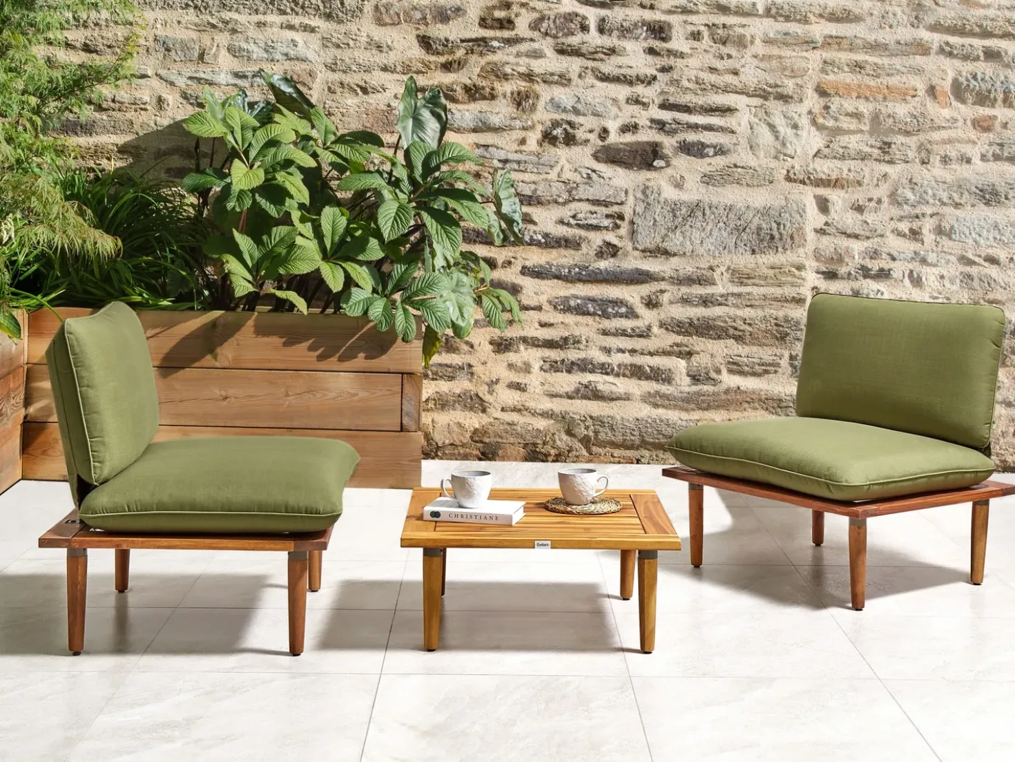 Set di copricuscini per esterni FRASCATI Verde oliva