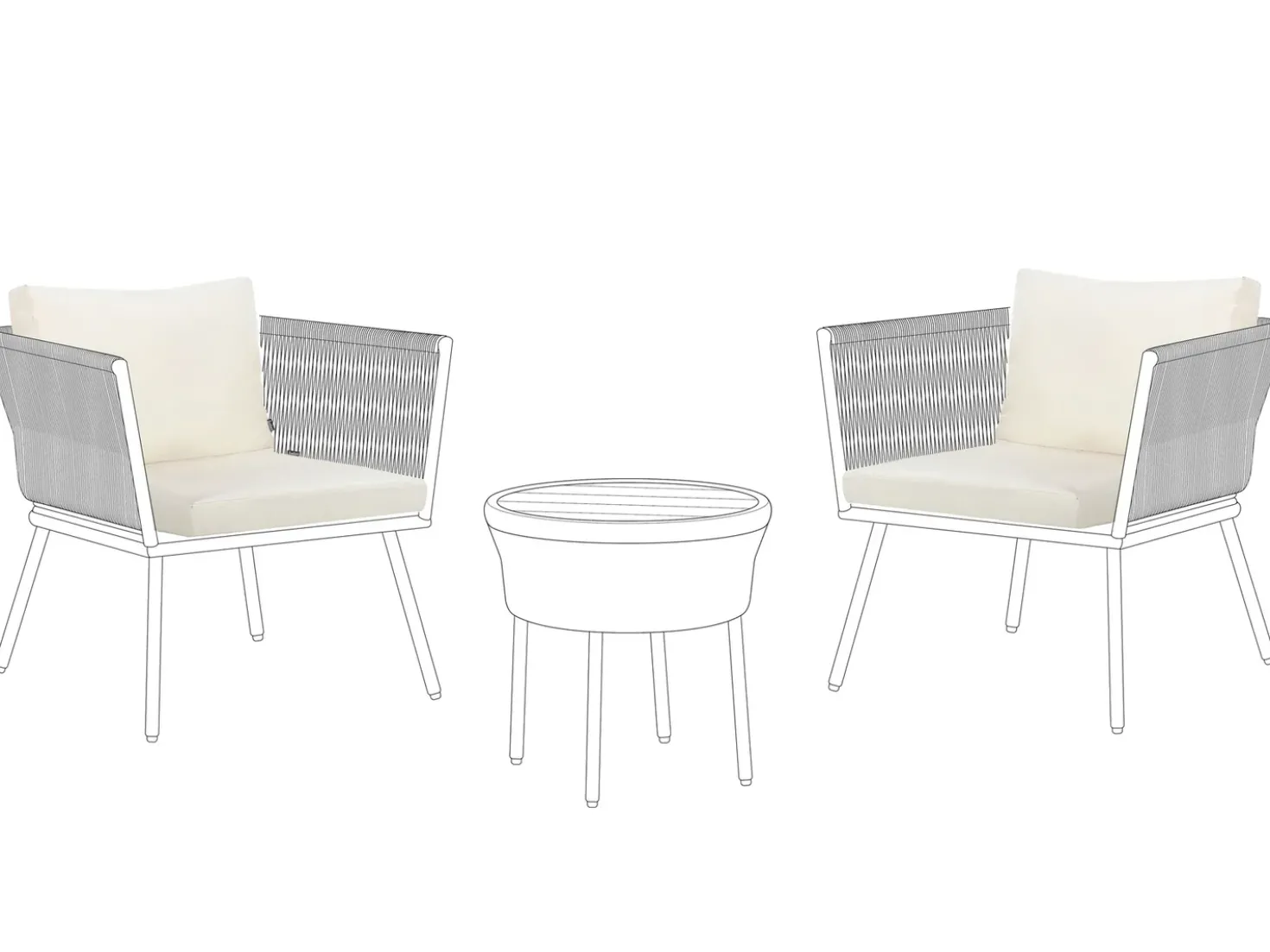 Set di copricuscini per esterni GARGANO Beige chiaro