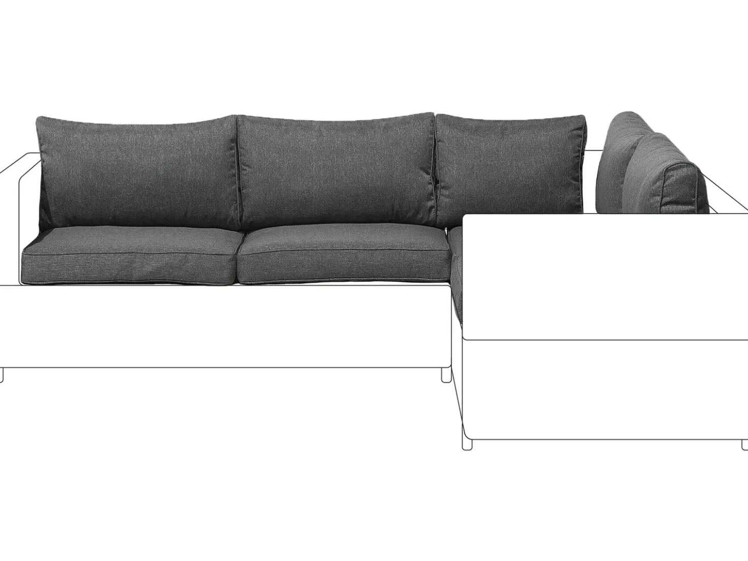 Set di copricuscini per esterni AVOLA Grigio scuro