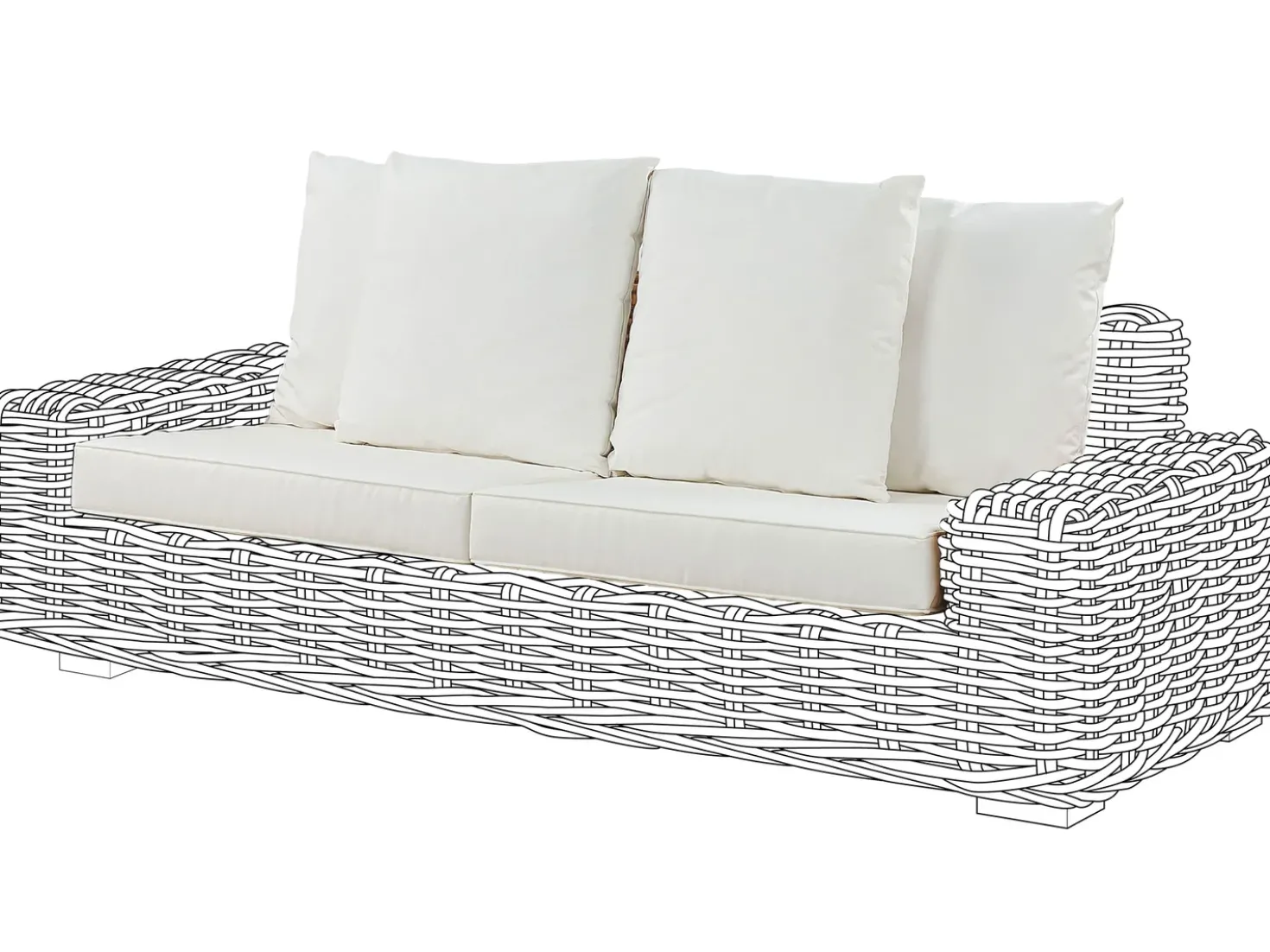 Set di copricuscini per esterni FORLI Bianco