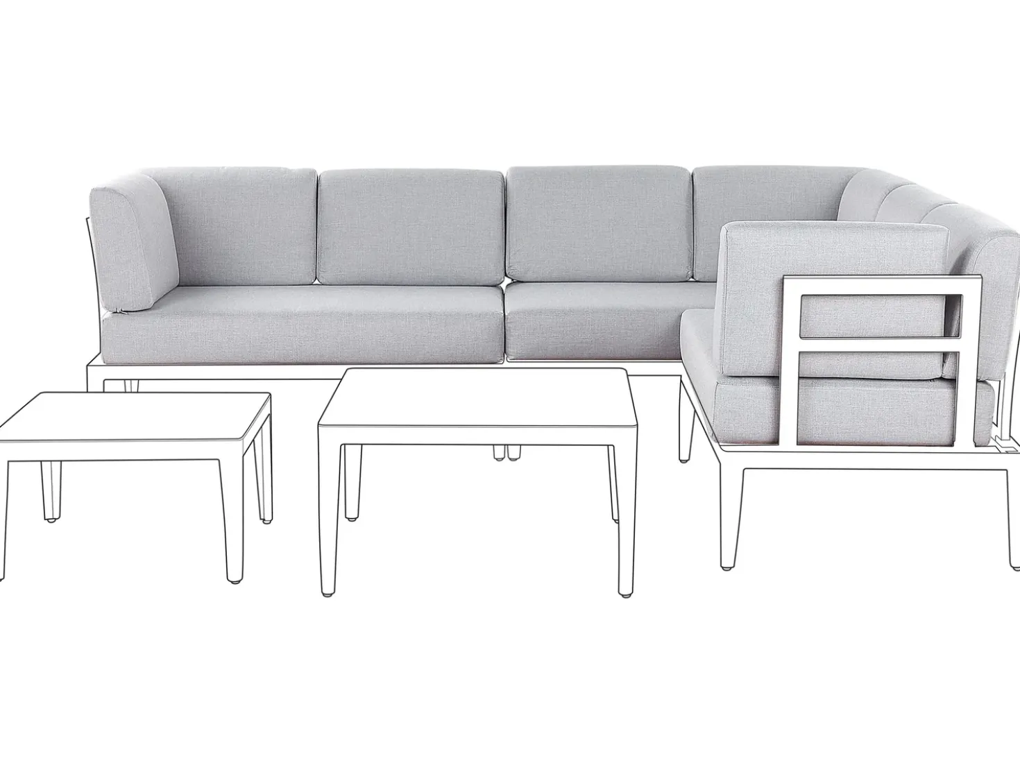 Set di copricuscini per esterni RIMA III Grigio chiaro
