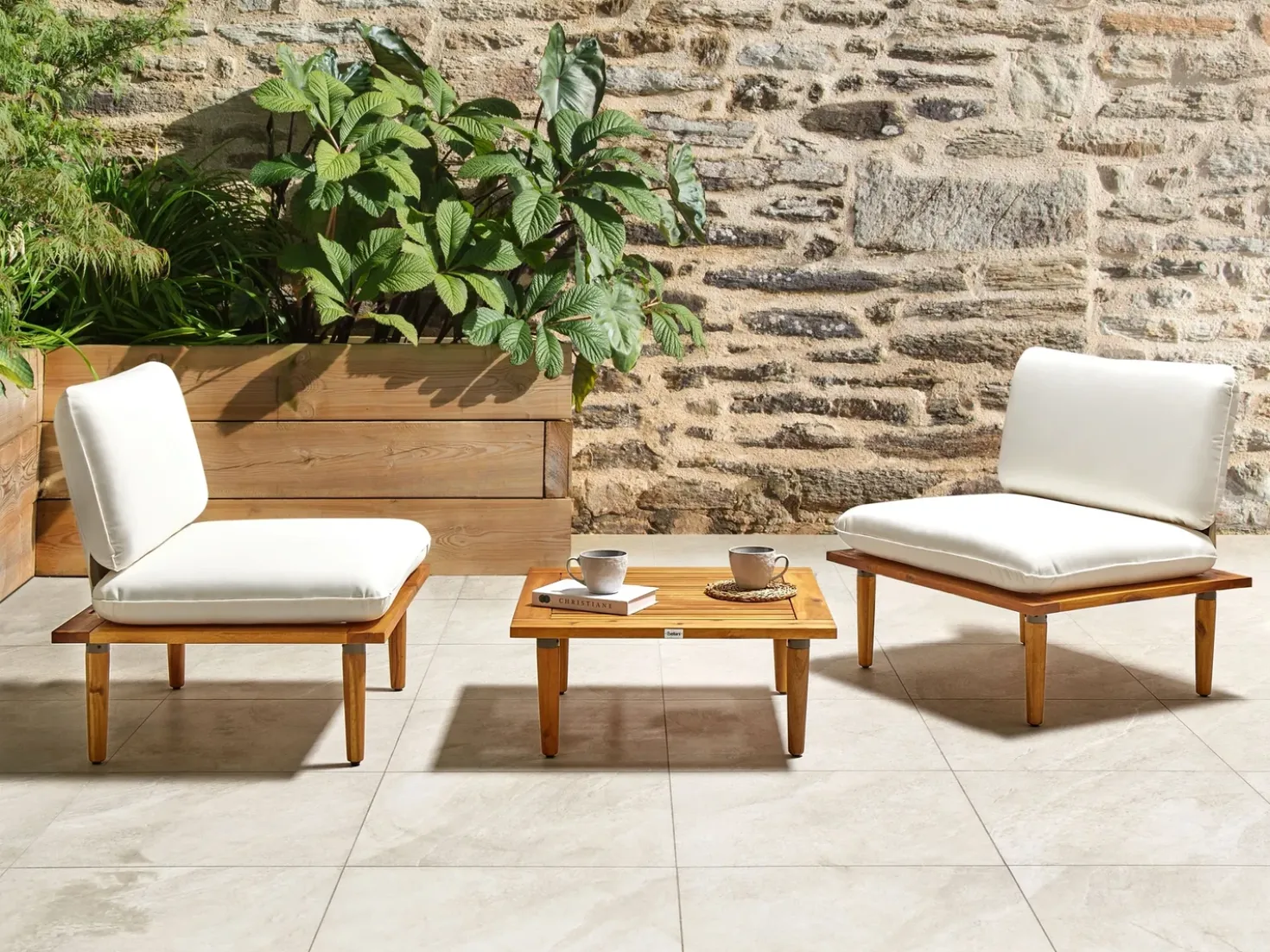 Set di copricuscini per esterni FRASCATI Bianco sporco