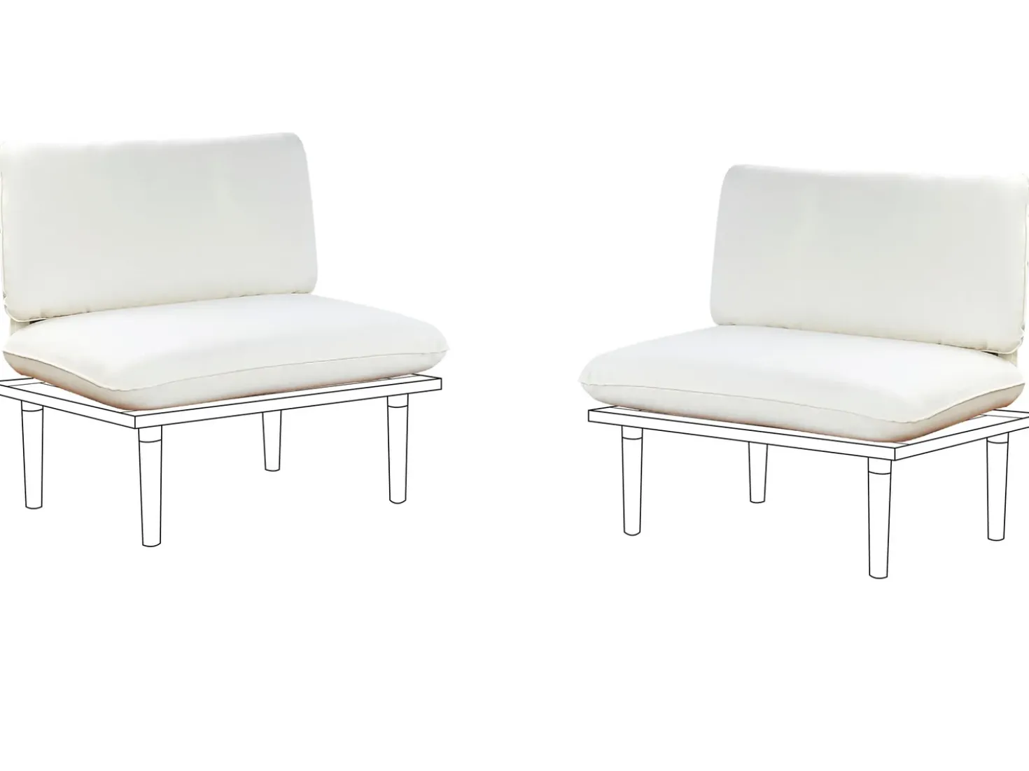 Set di copricuscini per esterni FRASCATI Bianco sporco