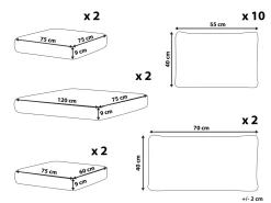 Set di copricuscini per esterni MAESTRO II Bianco sporco