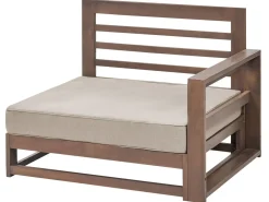 Set di divani angolari da giardino 4 posti TIMOR Lato Sinistro Modulare Legno di acacia certificato Marrone scuro